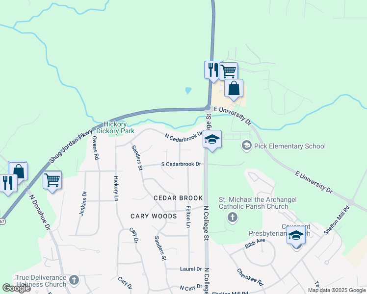 map of restaurants, bars, coffee shops, grocery stores, and more near 218 Redwood Court in Auburn