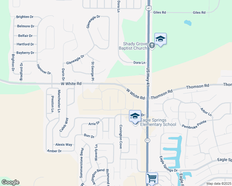 map of restaurants, bars, coffee shops, grocery stores, and more near 103 Chatham Court in Byron