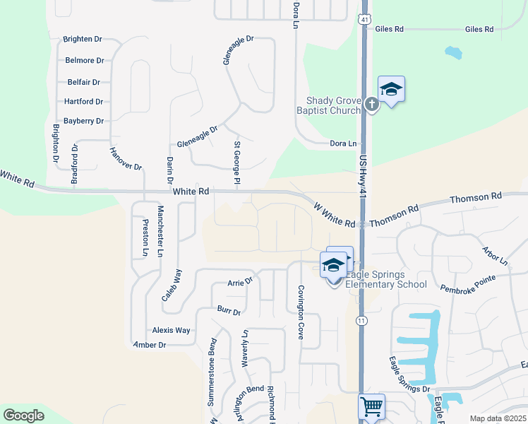 map of restaurants, bars, coffee shops, grocery stores, and more near 101 Georgian Walk in Byron