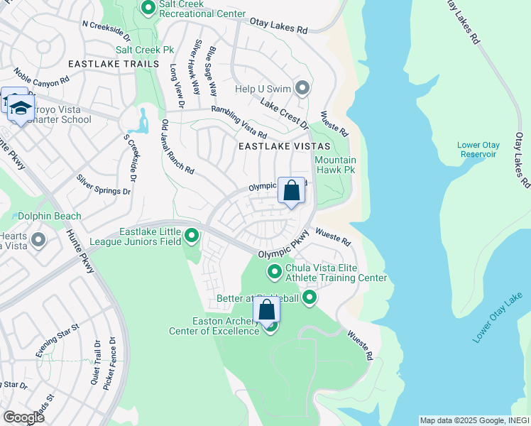 map of restaurants, bars, coffee shops, grocery stores, and more near 2816 Weeping Willow Road in Chula Vista