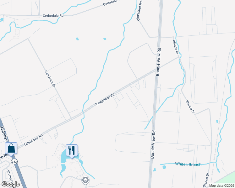 map of restaurants, bars, coffee shops, grocery stores, and more near 3918 Telephone Road in Dallas