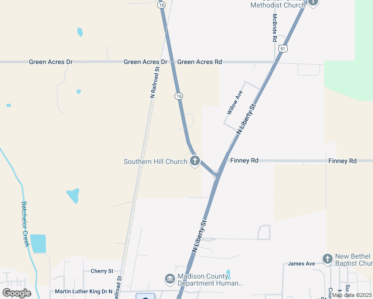 map of restaurants, bars, coffee shops, grocery stores, and more near 1411 Mississippi 16 in Canton