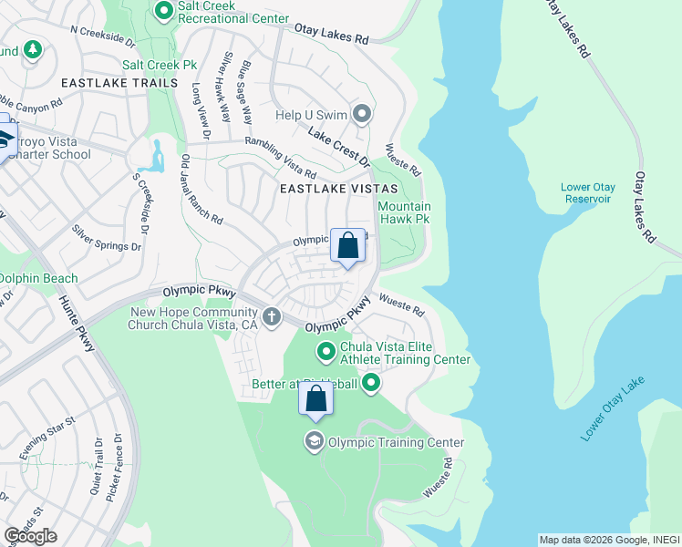 map of restaurants, bars, coffee shops, grocery stores, and more near in Chula Vista