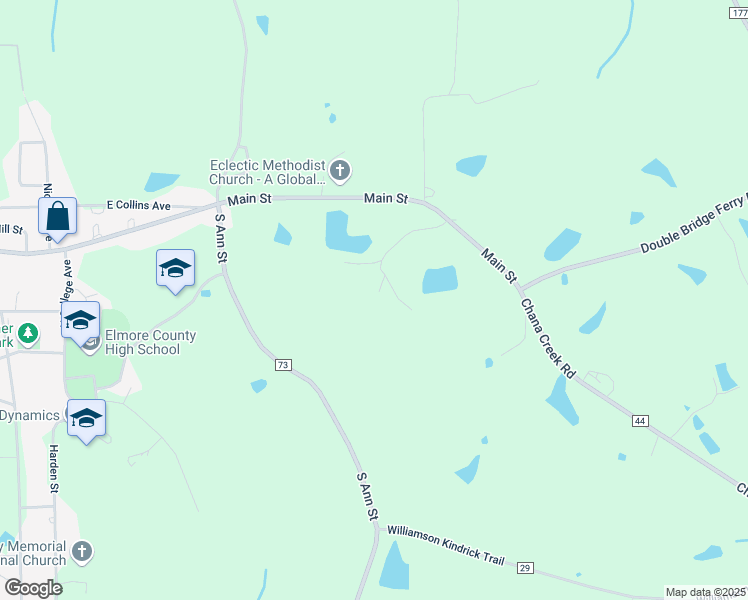 map of restaurants, bars, coffee shops, grocery stores, and more near 315 South Ann Street in Eclectic