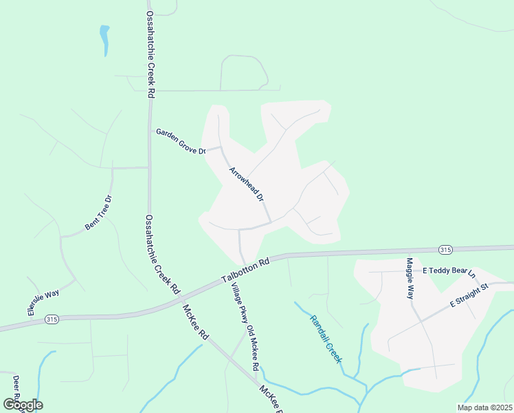 map of restaurants, bars, coffee shops, grocery stores, and more near 43 Arrowhead Drive in Waverly Hall