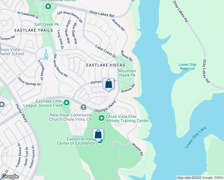 map of restaurants, bars, coffee shops, grocery stores, and more near 2936 Weeping Willow Road in Chula Vista