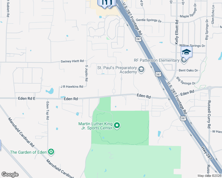 map of restaurants, bars, coffee shops, grocery stores, and more near 6931 Muirfield Drive in Arlington