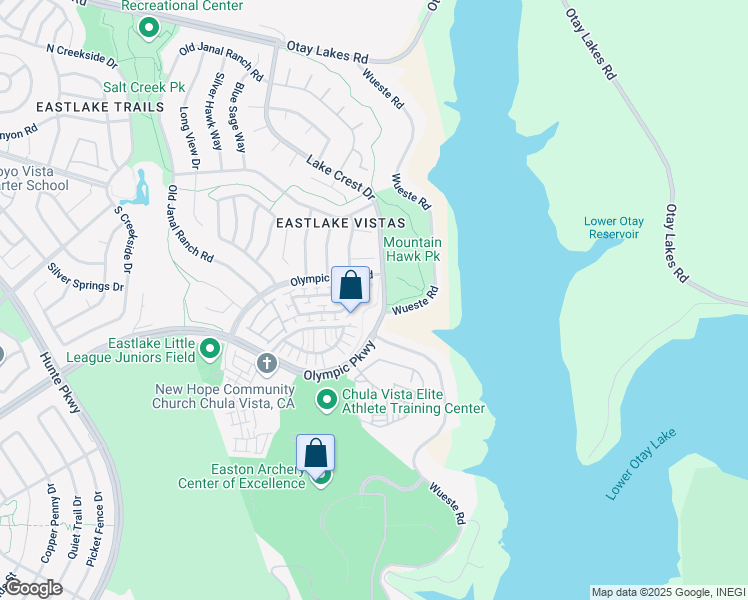 map of restaurants, bars, coffee shops, grocery stores, and more near 2964 Weeping Willow Road in Chula Vista