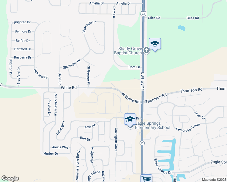 map of restaurants, bars, coffee shops, grocery stores, and more near 103 Chatham Court in Byron