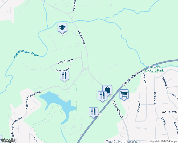 map of restaurants, bars, coffee shops, grocery stores, and more near 580-B North Donahue Drive in Auburn