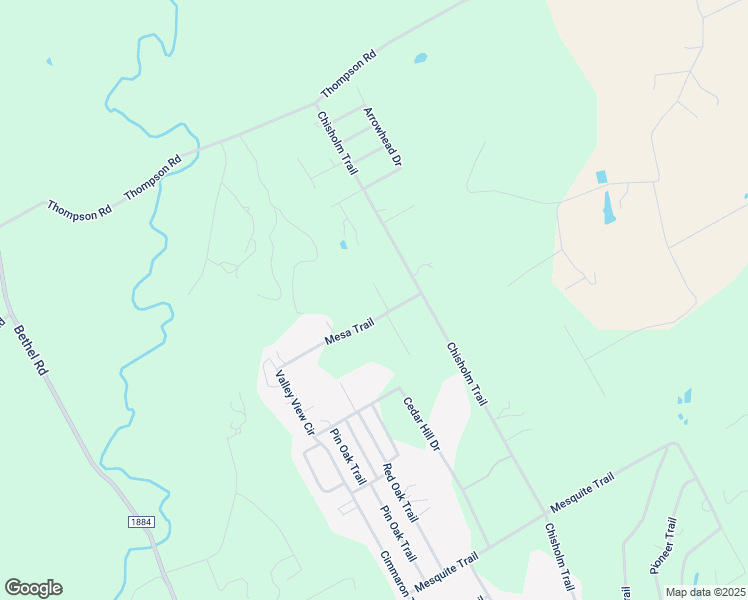 map of restaurants, bars, coffee shops, grocery stores, and more near 342 Mesa Trail in Weatherford