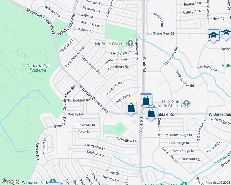 map of restaurants, bars, coffee shops, grocery stores, and more near 7113 Sorcey Road in Dallas