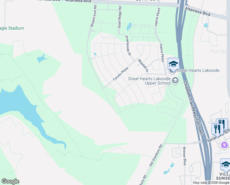 map of restaurants, bars, coffee shops, grocery stores, and more near 6801 Dirks Road in Fort Worth