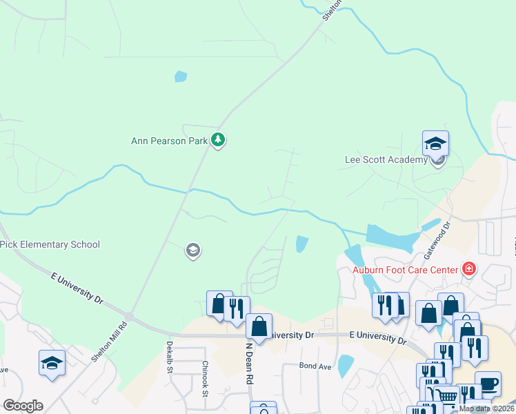 map of restaurants, bars, coffee shops, grocery stores, and more near 928 Sandstone Lane in Auburn