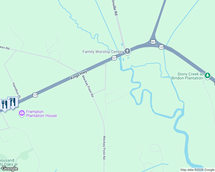 map of restaurants, bars, coffee shops, grocery stores, and more near 205 State Road S-27-294 in Yemassee