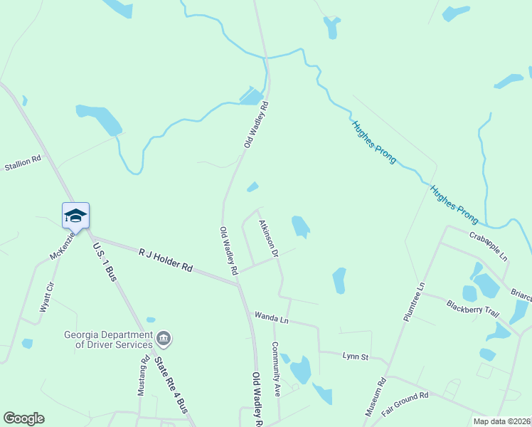 map of restaurants, bars, coffee shops, grocery stores, and more near 151 Atkinson Drive in Swainsboro