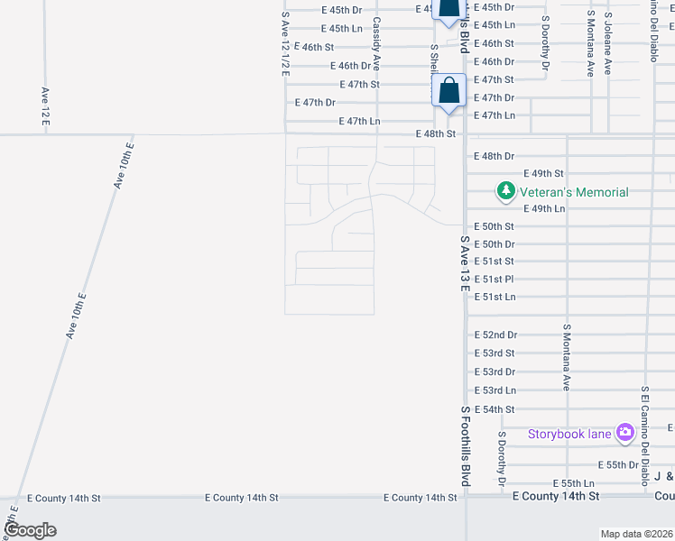 map of restaurants, bars, coffee shops, grocery stores, and more near East 50th Street in Yuma