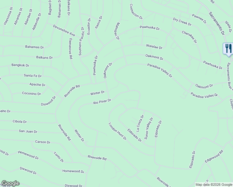 map of restaurants, bars, coffee shops, grocery stores, and more near 53 Rio Pinar Drive in Cloudcroft