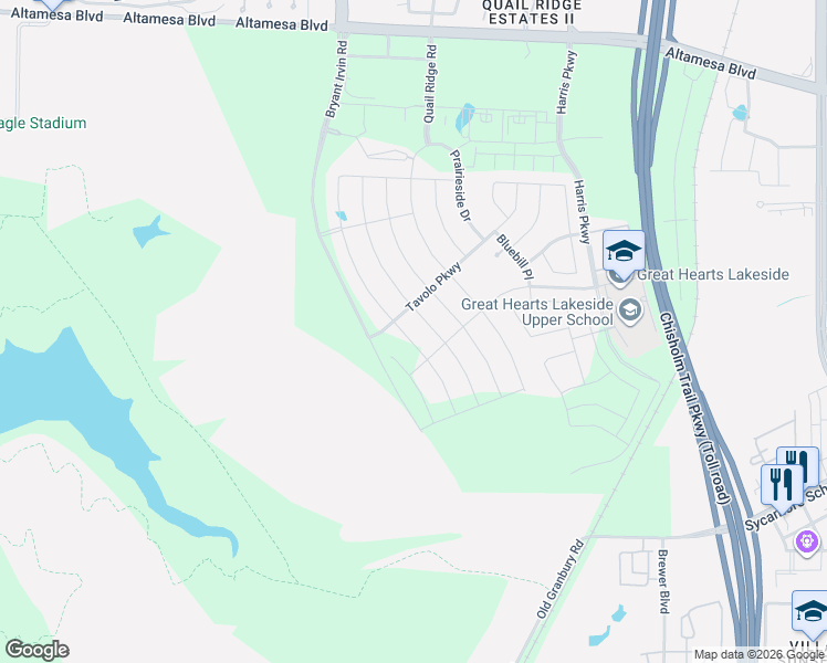 map of restaurants, bars, coffee shops, grocery stores, and more near 6801 Dirks Road in Fort Worth