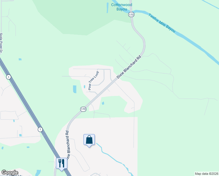 map of restaurants, bars, coffee shops, grocery stores, and more near 6502 Greenbriar Drive in Shreveport