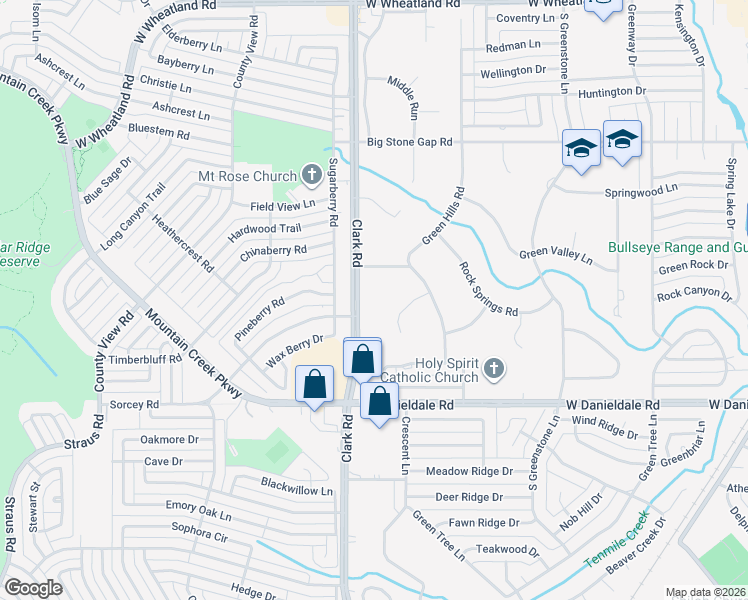 map of restaurants, bars, coffee shops, grocery stores, and more near 1410 South Clark Road in Duncanville