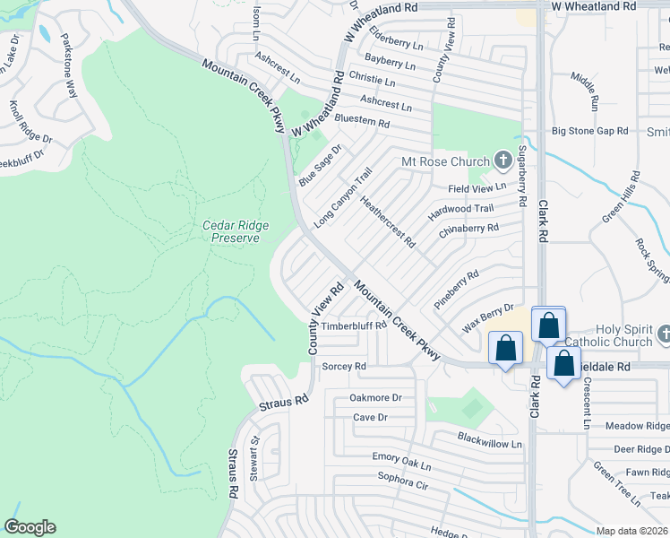 map of restaurants, bars, coffee shops, grocery stores, and more near 9502 Zelkova Circle in Dallas