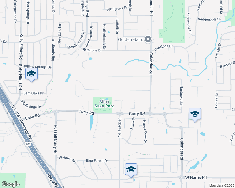 map of restaurants, bars, coffee shops, grocery stores, and more near 3400 Hollow Creek Road in Arlington