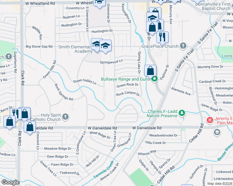 map of restaurants, bars, coffee shops, grocery stores, and more near 946 Green Rock Drive in Duncanville