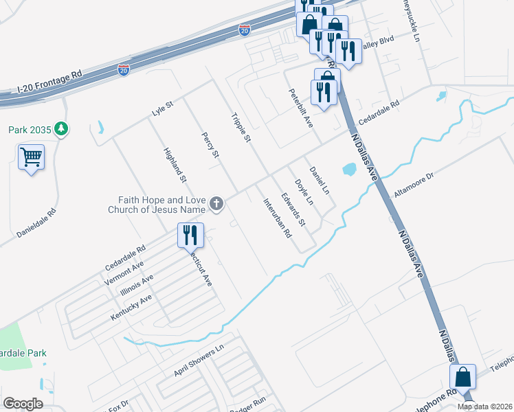 map of restaurants, bars, coffee shops, grocery stores, and more near 4179 Interurban Road in Lancaster