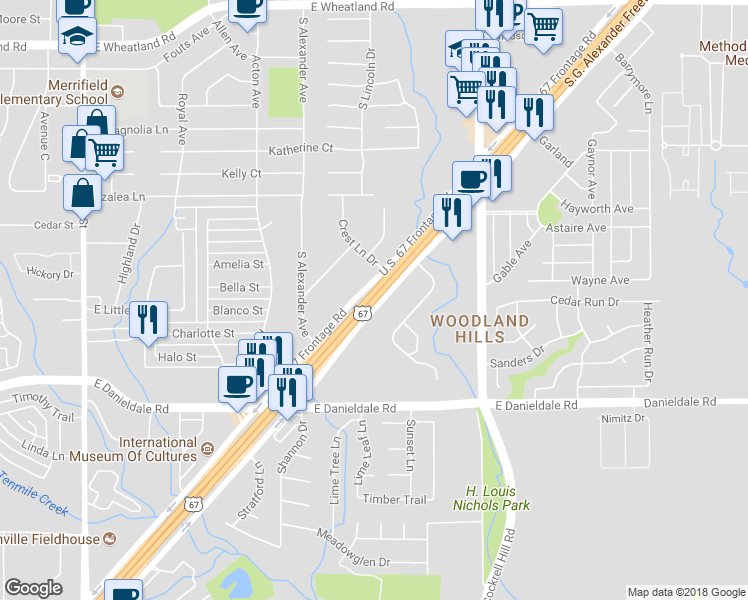 map of restaurants, bars, coffee shops, grocery stores, and more near 450 U.S. 67 in Duncanville