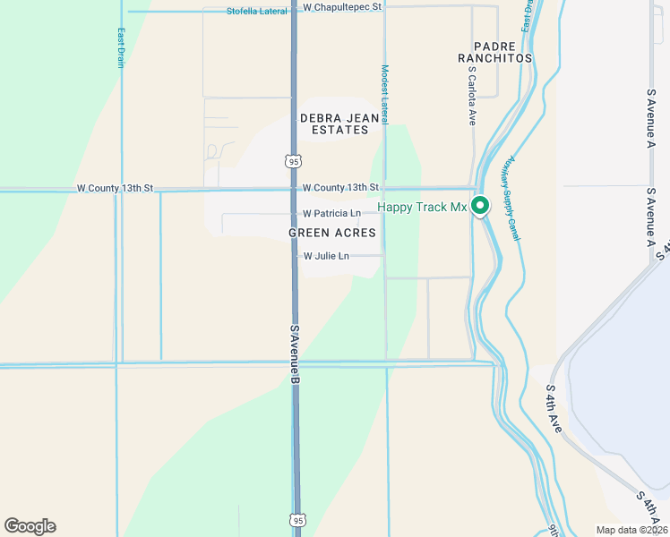 map of restaurants, bars, coffee shops, grocery stores, and more near 2815 W Julie Ln in Yuma