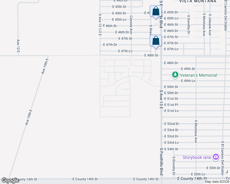 map of restaurants, bars, coffee shops, grocery stores, and more near East 50th Street in Yuma