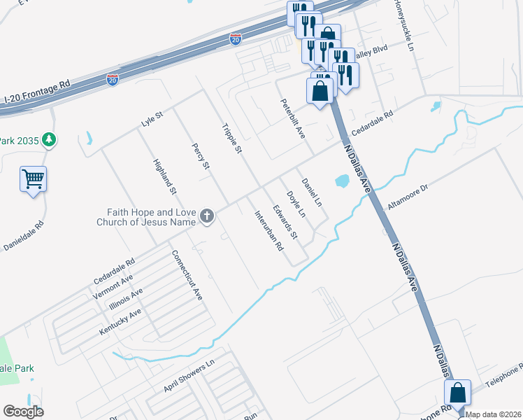 map of restaurants, bars, coffee shops, grocery stores, and more near 4179 Interurban Road in Lancaster