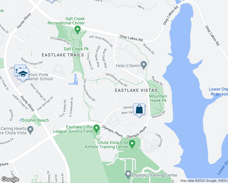 map of restaurants, bars, coffee shops, grocery stores, and more near 1436 Horn Canyon Avenue in Chula Vista