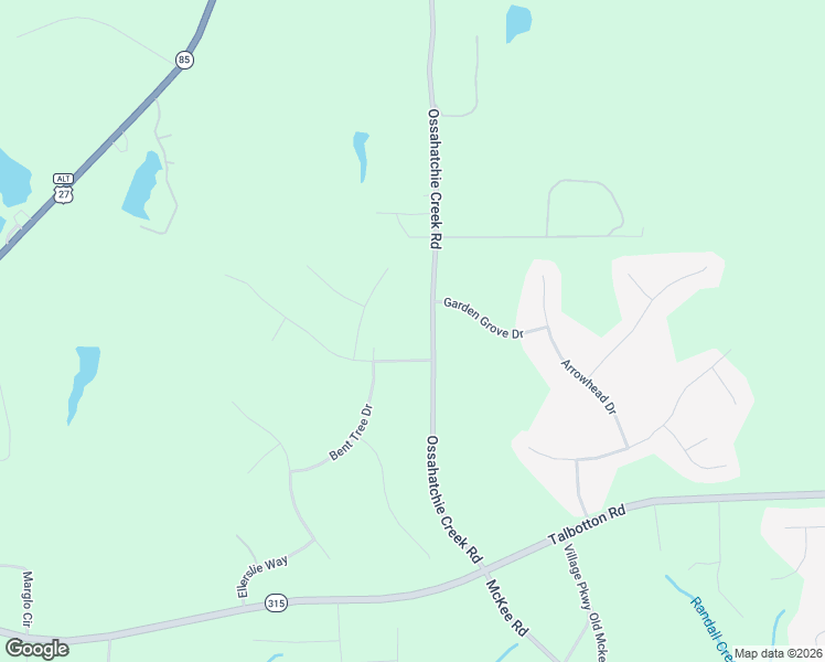 map of restaurants, bars, coffee shops, grocery stores, and more near 1262 Ossahatchie Creek Road in Ellerslie