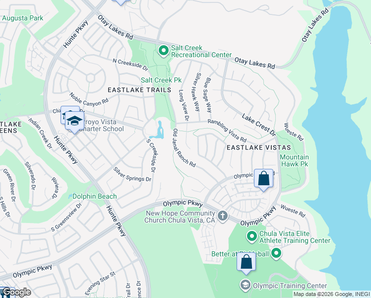 map of restaurants, bars, coffee shops, grocery stores, and more near 1440 Long View Dr in Chula Vista