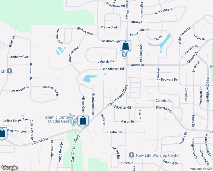 map of restaurants, bars, coffee shops, grocery stores, and more near 110 Eldorado Avenue in Centerville