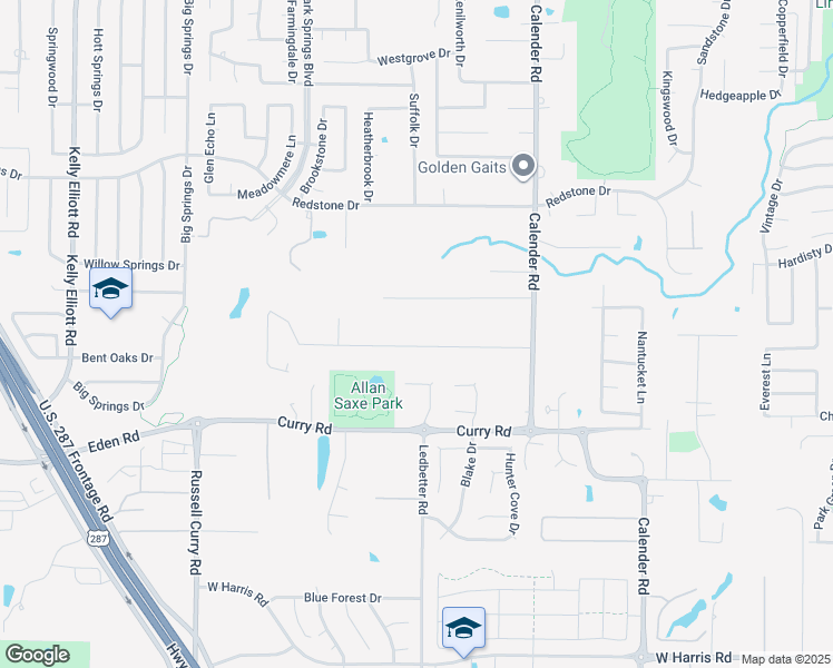 map of restaurants, bars, coffee shops, grocery stores, and more near 3400 Hollow Creek Road in Arlington