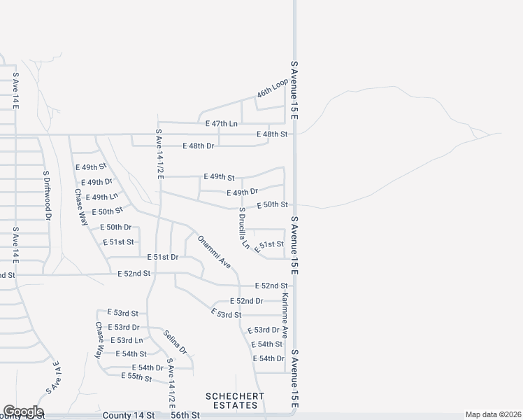 map of restaurants, bars, coffee shops, grocery stores, and more near 50th Dr in Yuma