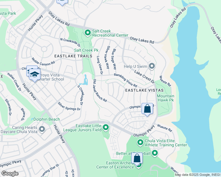 map of restaurants, bars, coffee shops, grocery stores, and more near 1427 Marble Canyon Way in Chula Vista