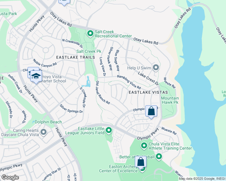map of restaurants, bars, coffee shops, grocery stores, and more near 1427 Marble Canyon Way in Chula Vista