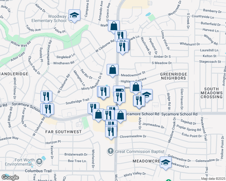 map of restaurants, bars, coffee shops, grocery stores, and more near in 