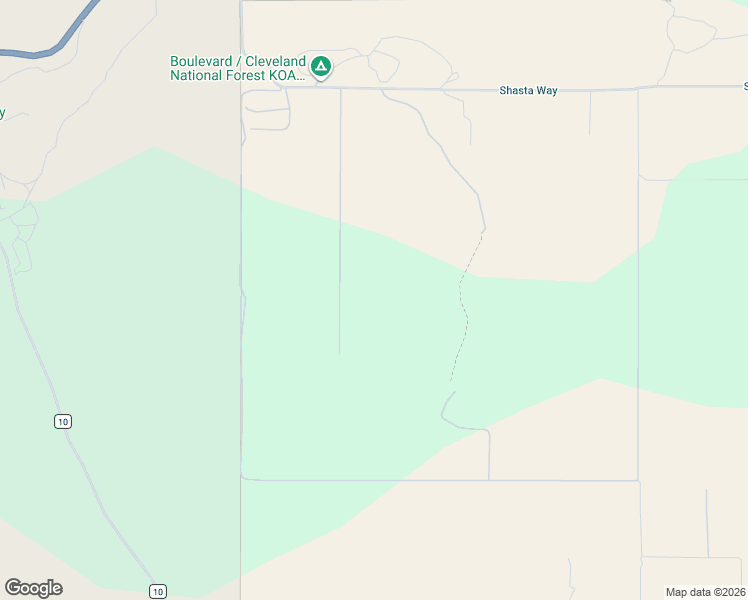 map of restaurants, bars, coffee shops, grocery stores, and more near 1268 Shasta Way in Boulevard
