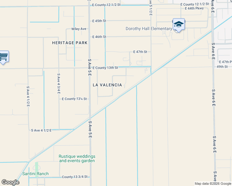 map of restaurants, bars, coffee shops, grocery stores, and more near 13204 East Hamlin Place in Yuma