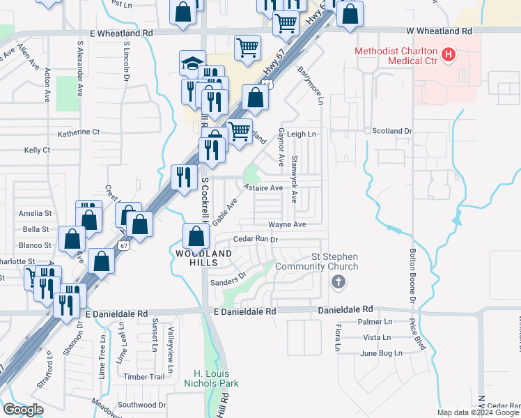 map of restaurants, bars, coffee shops, grocery stores, and more near 1007 Tracy Avenue in Duncanville