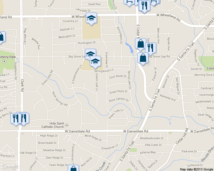 map of restaurants, bars, coffee shops, grocery stores, and more near 1126 Greenway Drive in Duncanville