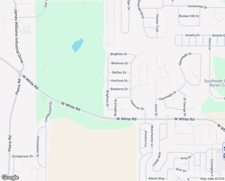 map of restaurants, bars, coffee shops, grocery stores, and more near 102 Bayberry Drive in Byron