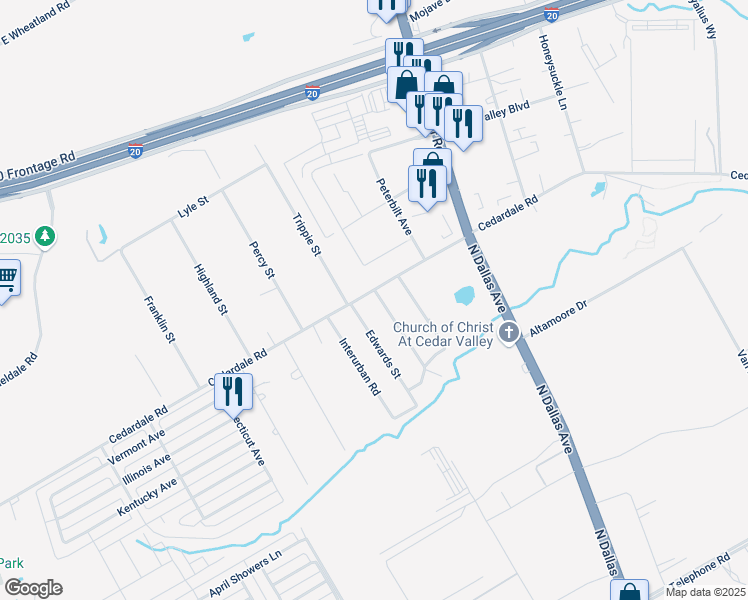 map of restaurants, bars, coffee shops, grocery stores, and more near 4197 Doyle Lane in Lancaster