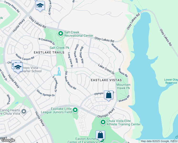 map of restaurants, bars, coffee shops, grocery stores, and more near 2788 Rambling Vista Road in Chula Vista