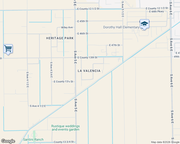 map of restaurants, bars, coffee shops, grocery stores, and more near 13220 South Fairchild Road in Yuma